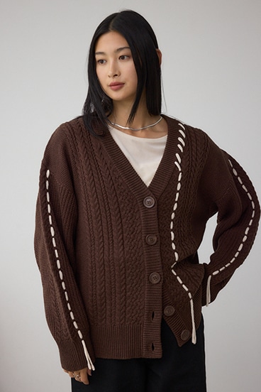 ステッチデザインカーディガン 詳細画像