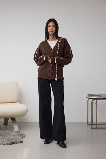 ステッチデザインカーディガン 詳細画像