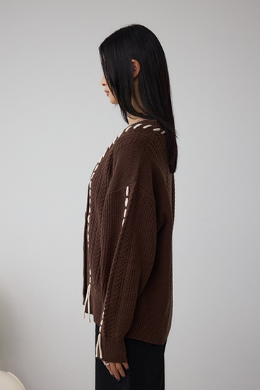 ステッチデザインカーディガン 詳細画像