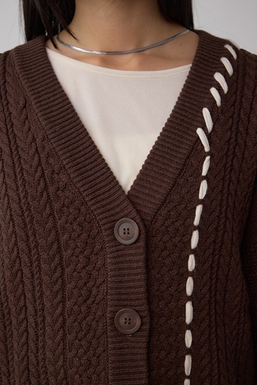 ステッチデザインカーディガン 詳細画像