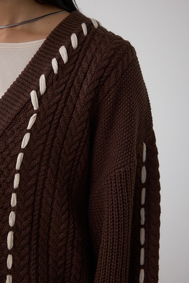 ステッチデザインカーディガン 詳細画像