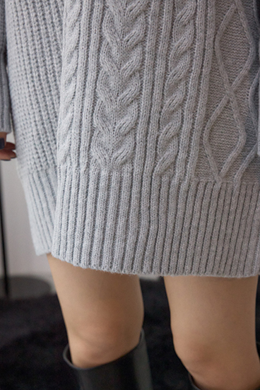 オープンショルダーケーブルニット 詳細画像