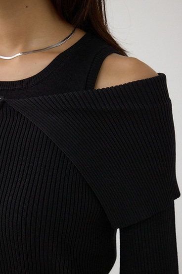 ジップアンサンブルニットワンピース 詳細画像