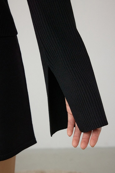 ジップアンサンブルニットワンピース 詳細画像