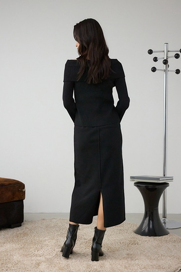 ジップアンサンブルニットワンピース 詳細画像