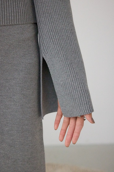 ジップアンサンブルニットワンピース 詳細画像