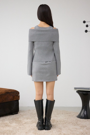 ジップアンサンブルニットワンピース 詳細画像