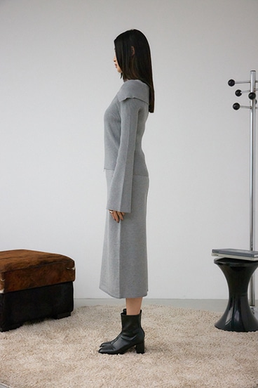 ジップアンサンブルニットワンピース 詳細画像