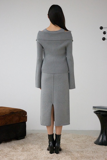 ジップアンサンブルニットワンピース 詳細画像