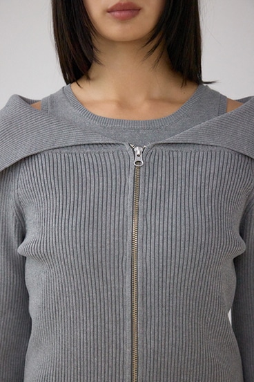 ジップアンサンブルニットワンピース 詳細画像