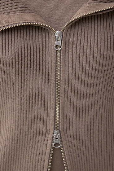 ジップアンサンブルニットワンピース 詳細画像