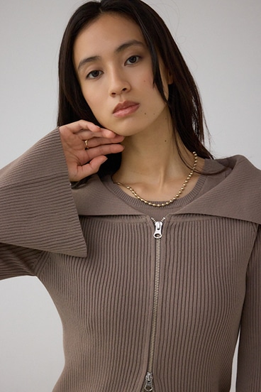 ジップアンサンブルニットワンピース