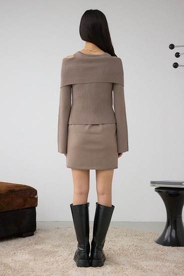 ジップアンサンブルニットワンピース 詳細画像