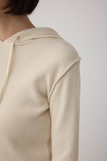 ダメージフーディーリブトップス 詳細画像