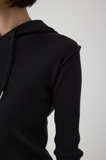 ダメージフーディーリブトップス 詳細画像