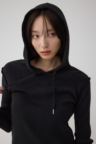 ダメージフーディーリブトップス 詳細画像