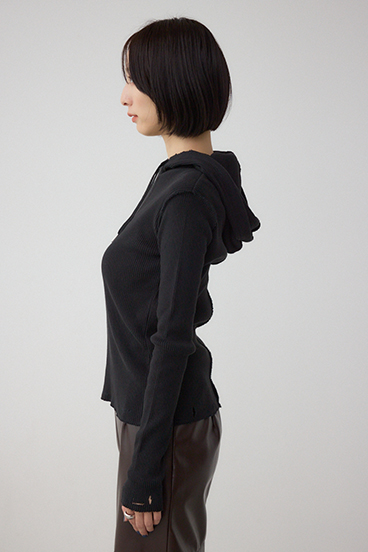 ダメージフーディーリブトップス 詳細画像