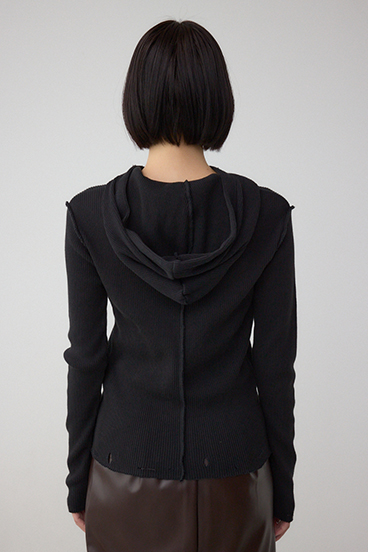 ダメージフーディーリブトップス 詳細画像