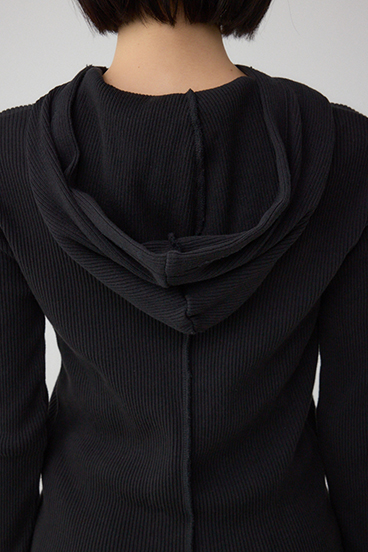 ダメージフーディーリブトップス 詳細画像