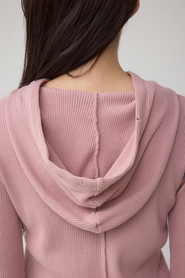 ダメージフーディーリブトップス 詳細画像