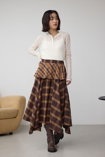 ヘンリーネックレースフーディートップス 詳細画像