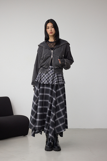 ジップアップダメージフーディー 詳細画像