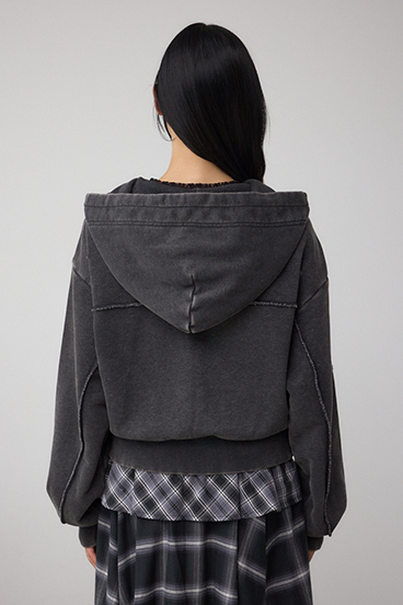 ジップアップダメージフーディー 詳細画像