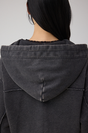 ジップアップダメージフーディー 詳細画像