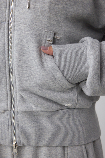 ジップアップダメージフーディー 詳細画像