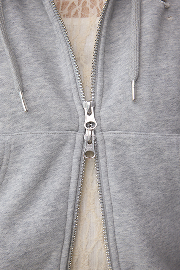 ジップアップダメージフーディー 詳細画像