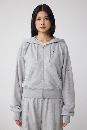 ジップアップダメージフーディー 詳細画像