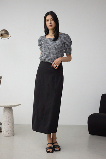 カットツイード袖ギャザートップス 詳細画像