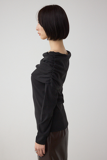 オフショルダーロングスリーブカットトップス 詳細画像