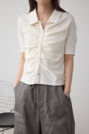 フロントギャザーポロトップス