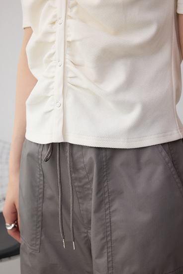 フロントギャザーポロトップス 詳細画像