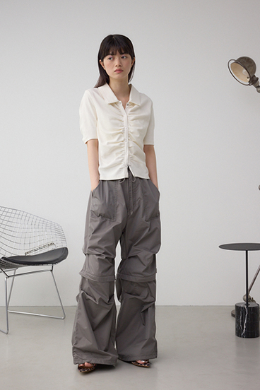 フロントギャザーポロトップス 詳細画像