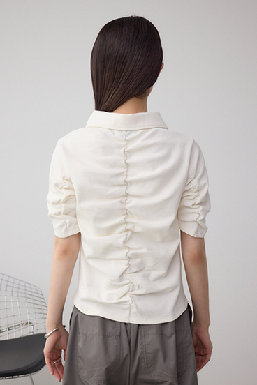 フロントギャザーポロトップス 詳細画像