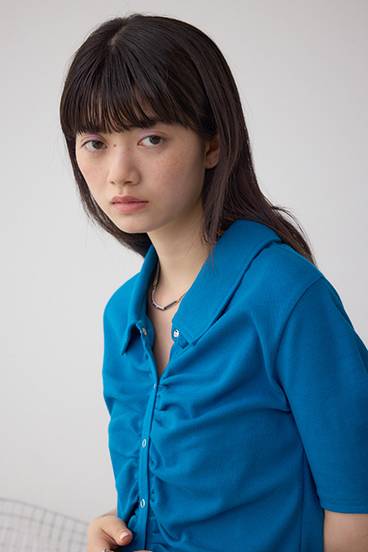 フロントギャザーポロトップス