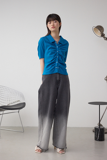 フロントギャザーポロトップス 詳細画像