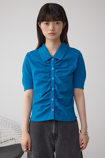 フロントギャザーポロトップス 詳細画像