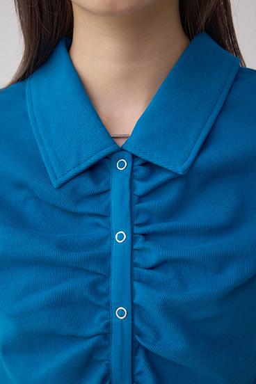 フロントギャザーポロトップス 詳細画像