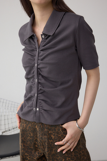 フロントギャザーポロトップス