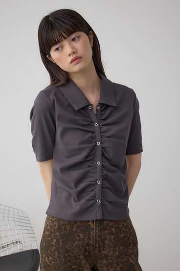 フロントギャザーポロトップス 詳細画像