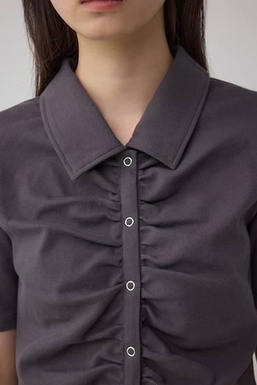 フロントギャザーポロトップス 詳細画像