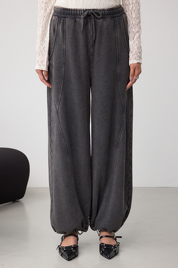 切り替えデザインスウェットワイドパンツ 詳細画像