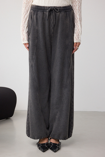 切り替えデザインスウェットワイドパンツ 詳細画像