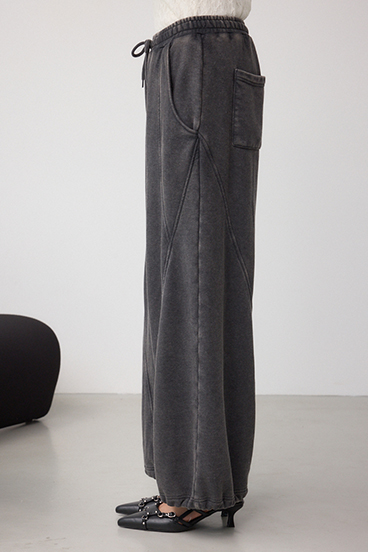 切り替えデザインスウェットワイドパンツ 詳細画像