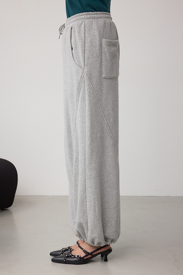 切り替えデザインスウェットワイドパンツ 詳細画像