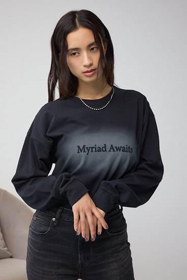 グラデーションロゴルーズロングTシャツ 詳細画像