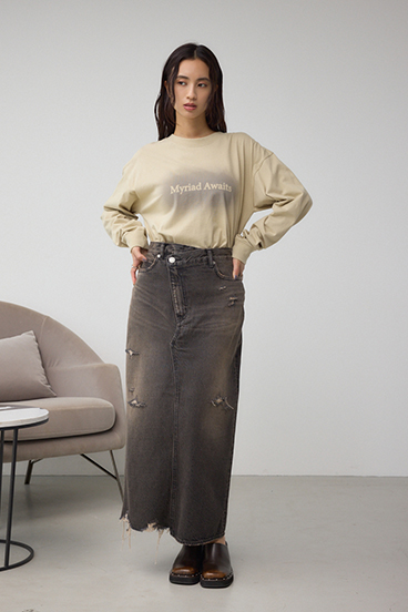 グラデーションロゴルーズロングTシャツ 詳細画像